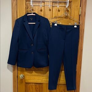 Ann Taylor Navy Blue Blazer and Pants Set